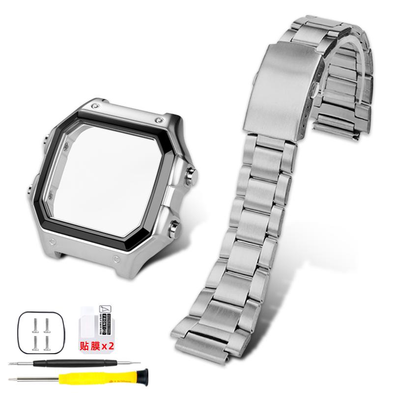AE1200 Case Stainless Steel Bezel Strap for Casio G-Shock 3299 AE-1200WH AE-1300 Modified Metal Wristband Case Mirror Glass Kit