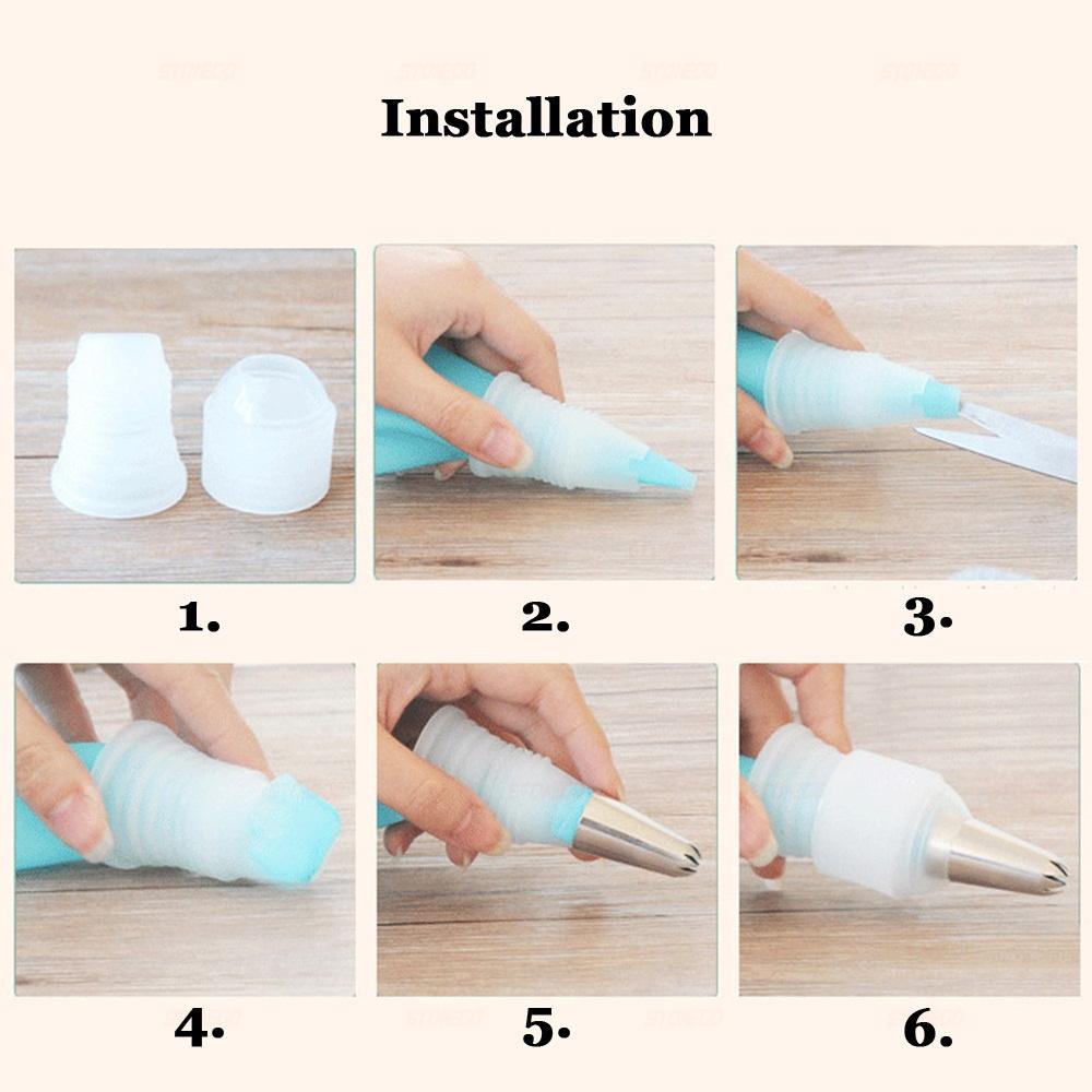 8Pcs Food Grade Stainless Steel Piping Nozzle Set, Multi Flower Cream Piping Bag Converter, Household Baking Artifact