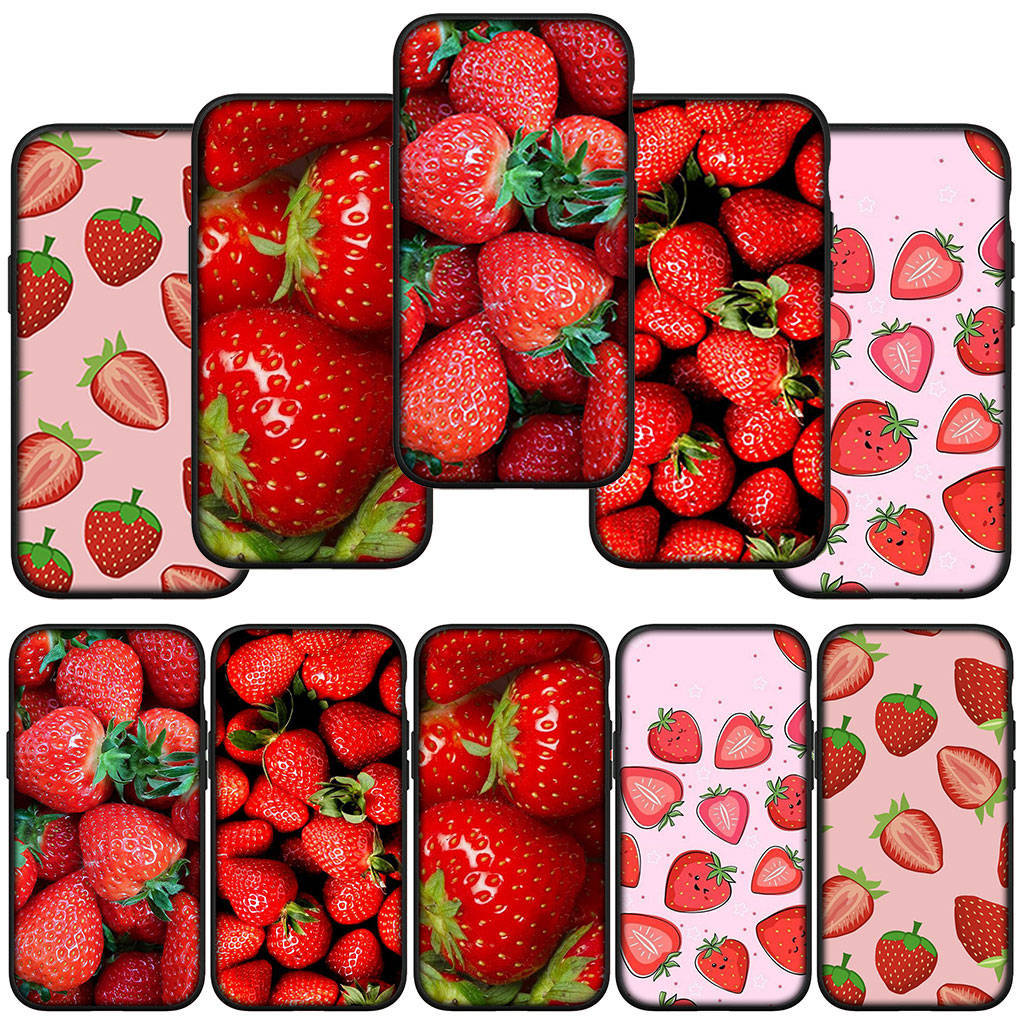 

Чехол для телефона Samsung Galaxy S24 S23 iPhone 15 14 Xiaomi Redmi Note 13 12 11 8 10 9 Pro Max X XR S20 S22 S23 OPPO A15 Huawei Strawberry Fruit Cover for Redmi Note 12 4G олений