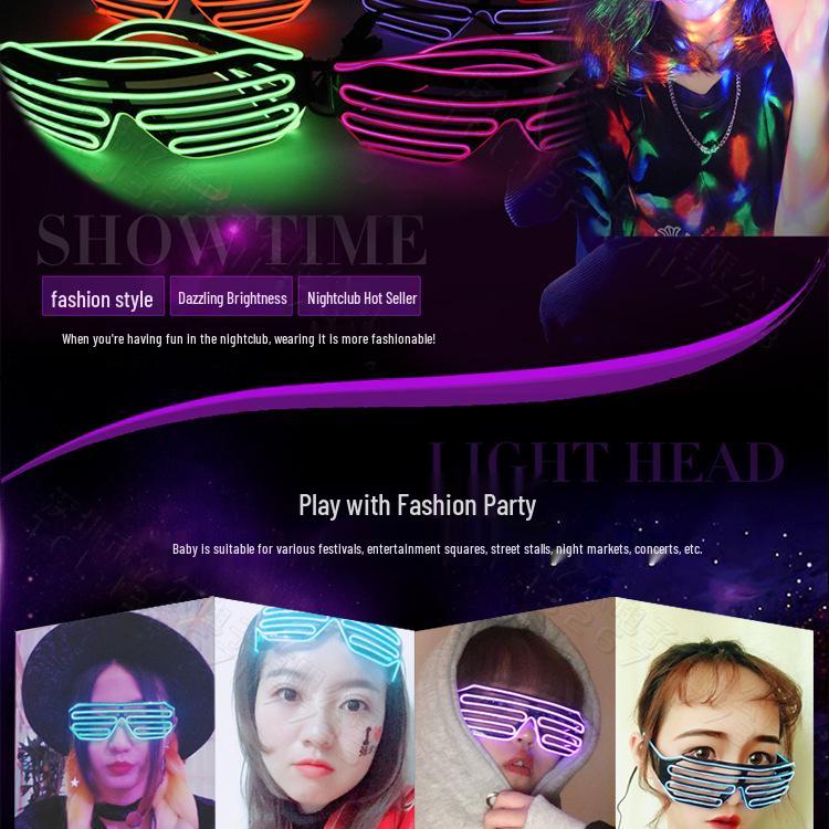 LED Luminous Wireless Disco Glasses - Party & Bar Props for Electronic Music