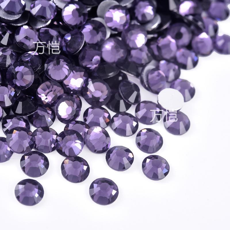 

Purple Series Flat-Bottomed Diamond, Bottom-Plated Glass Crystal Nail Drill Diy Mobile Phone Case Violent Bear Jewelry Rhinestone Accessories ss6 (diameter 1.9-2) 1440 pcs/bag