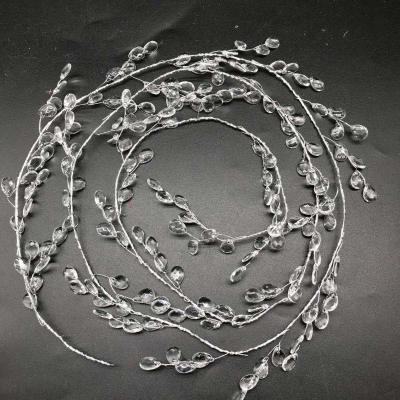 20pcs Acrylic Bead Flower Stems with Crystal Drops Versatile Beaded Twig Picks for Wedding Decor and Craft Jewelry Flower Charms