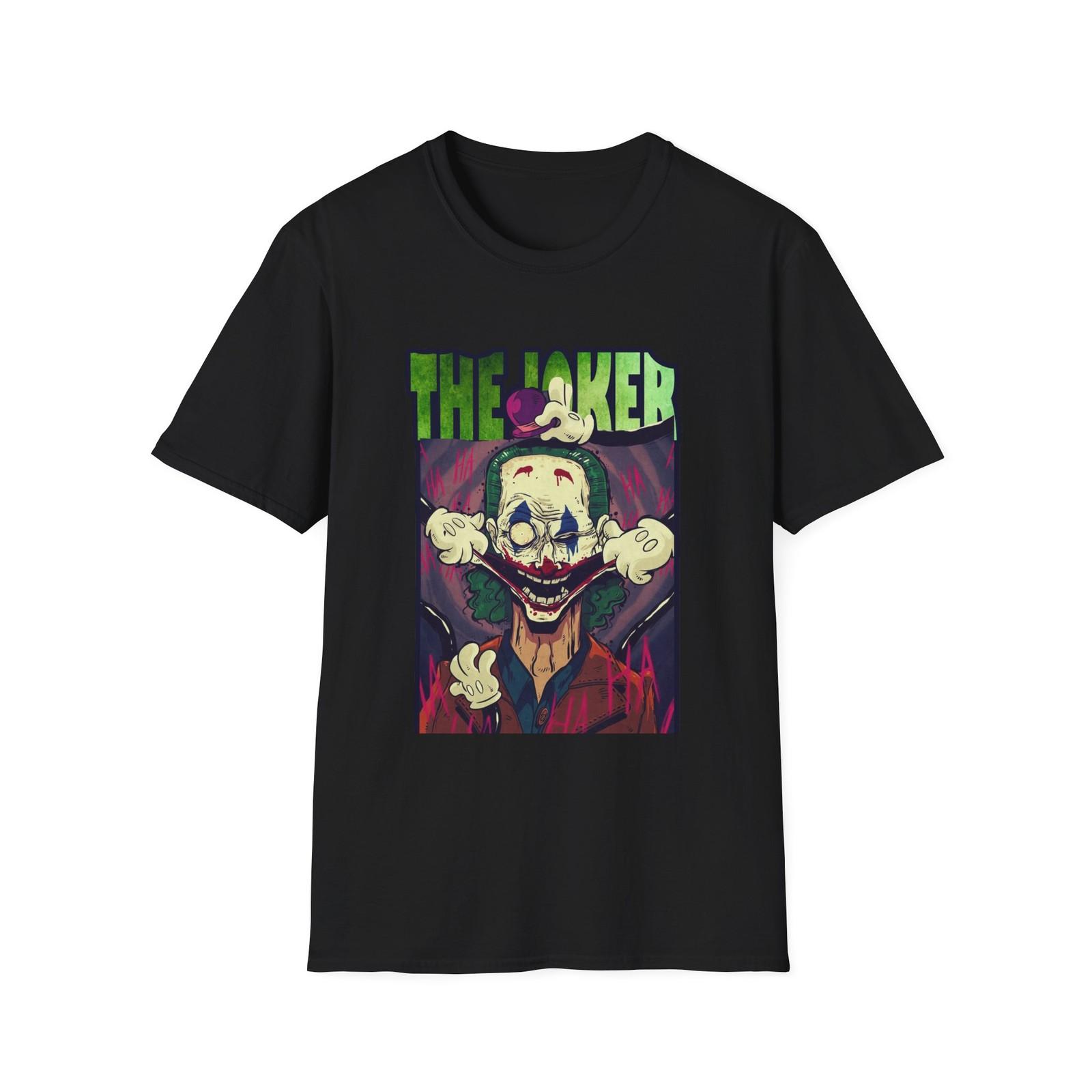 Joker Graphic Tee, Unisex Softstyle T-Shirt, Casual Wear, Halloween S