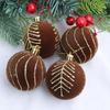 Flocking Christmas Balls Set 6cm Xmas Tree Pendants Christmas Spheres Pendant  Home Xmas Decor
