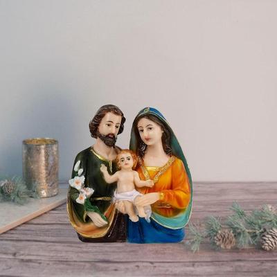 Holy Family Statue Christian Showpiece Figurine Gifts for Home Decor God Idol House Warming Wedding Anniversary, Multicolour