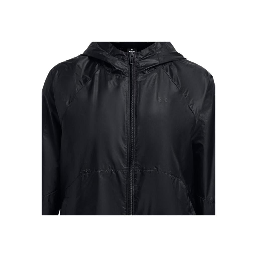 Under Armour Sport Hooded Printed Logo Raglan Long Sleeve Jacket Women Jacket Black 1383998-001