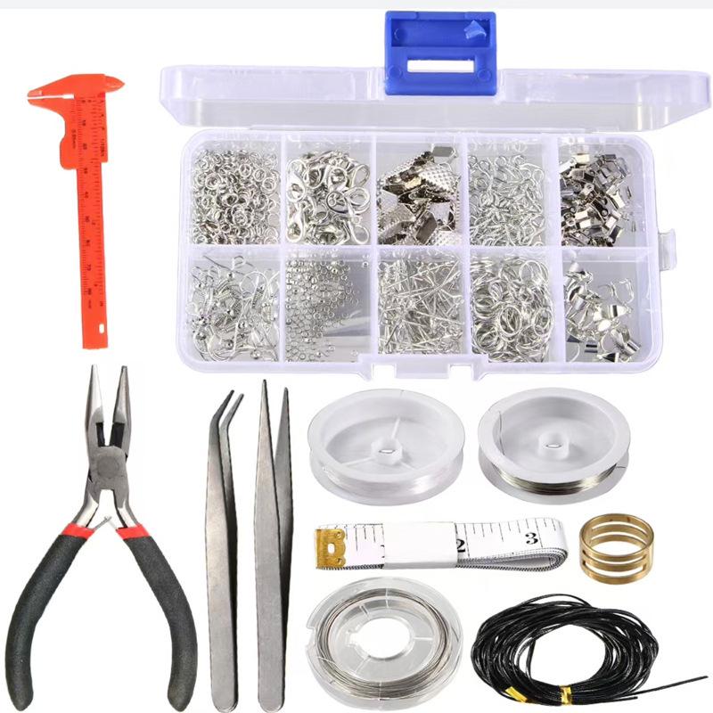 DIY Jewelry Accessories Kit: Single Ring Ear Hooks, Lobster Clasp, Bracelet & Necklace Making