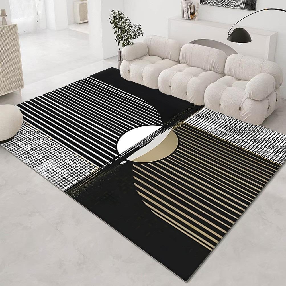 Europa Moderner Stil 3D-Effekt Streifen Teppich Wohnzimmer Sofa Schlafzimmer Arbeitszimmer Eingangstür Teppich Rutschfest Mode Heimdekorationsmatte