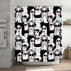 Stylish Black White Women Fashion Pattern Shower Curtain For Bathroom Decor Unisex Waterproof Fabric Bath Mats With Hooks Set Be