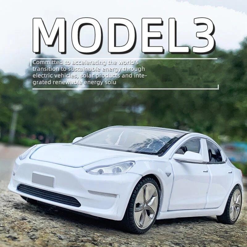 1:32 Model S Model 3 Model X Alloy Car Model Diecast Metal Toy Vehicles Car Model Simulation Sound and Light Kids Toy Gift