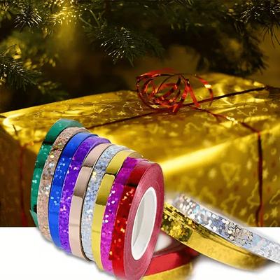 10 Rolls of Laser Ribbon Binding, Halloween Gift, Christmas Gift, Valentine's Day Gift Wrapping Ribbon, Rainbow Ribbon Balloon