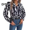 Dámská košile se zapínáním na knoflíky Ležérní Dlouhý rukáv Klopa Top Volný Potištěný streetwear Oblečení na pracovní párty Dovolená Cestování