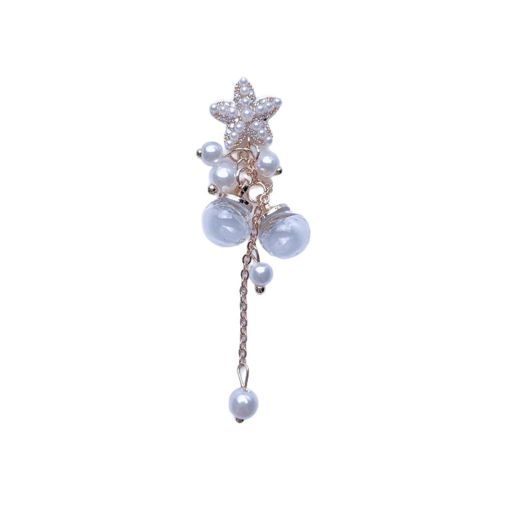 Flat-Bottom Tassel Chain Nail Art with Copper-Inlaid Zircon