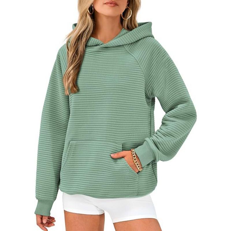 DAFIFY Women's Fashion Casual Solid Color Print Long Sleeve Hooded Hoodies & Sweatshirts