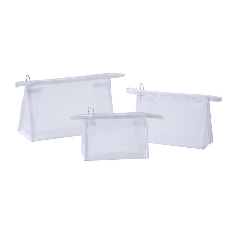 Custom Logo Portable Nylon Mesh Makeup Bag - Small Transparent Cosmetic and Lipstick Storage