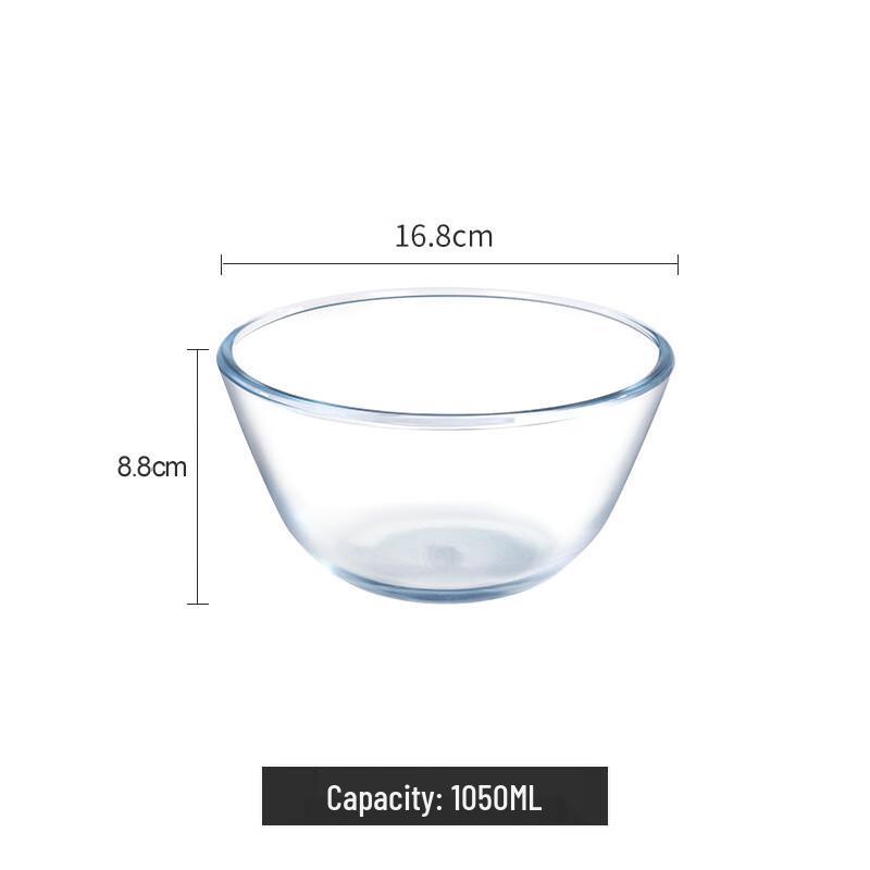 Thickened Transparent Glass Salad & Mixing Bowl Set