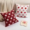 Love Cute Valentine's Day Polyester Cotton Tufted Loop Velvet Three-dimensional Pattern Pillow Back Cushion Single and Double Color Pillow Cases