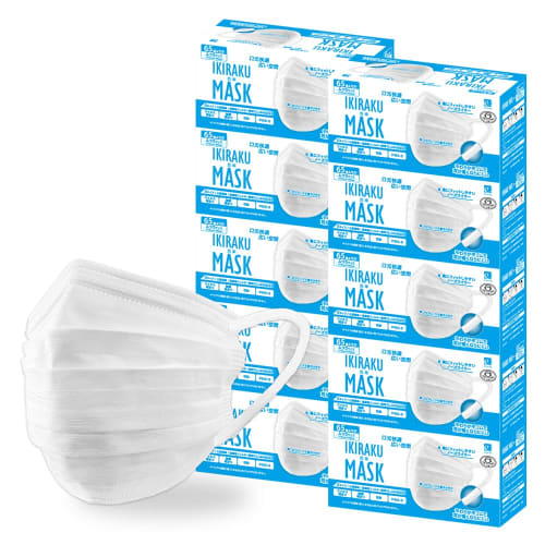 

e eirene Breathable Nonwoven Masks, Regular Size, White, Large Capacity, 3-Layer Filter, 65 Masks per Box, 10 Boxes, Easy to Breathe, Disposable, 99%