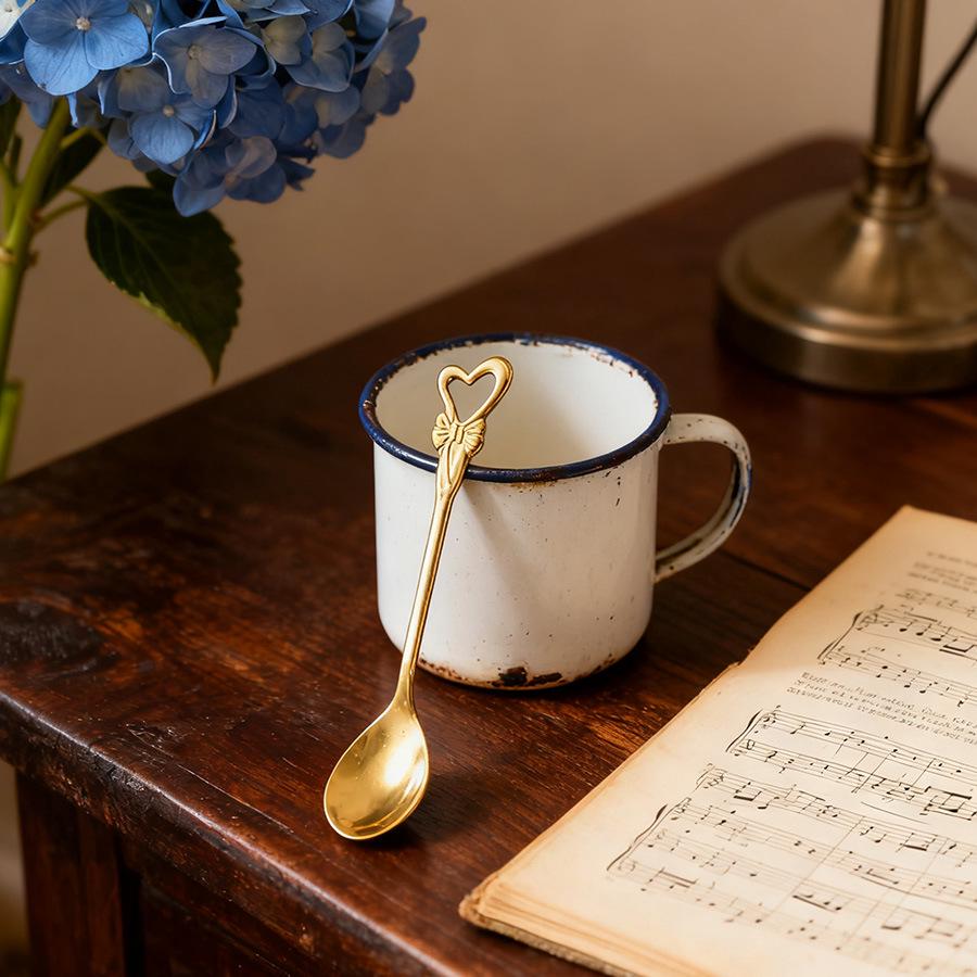 Exquisite Gold & Silver Stainless Steel Dessert and Coffee Spoon Gift Set