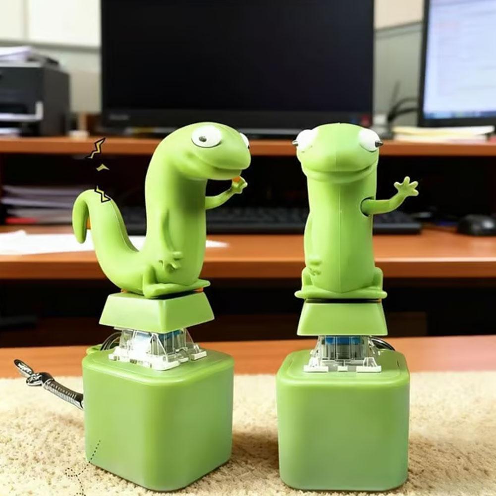1/2/3PCS 2025 New Adults Keyboard Clicker Lizards Fidget Toys Fun Rechargeable Keychain With Sound Portable Stress Reliever