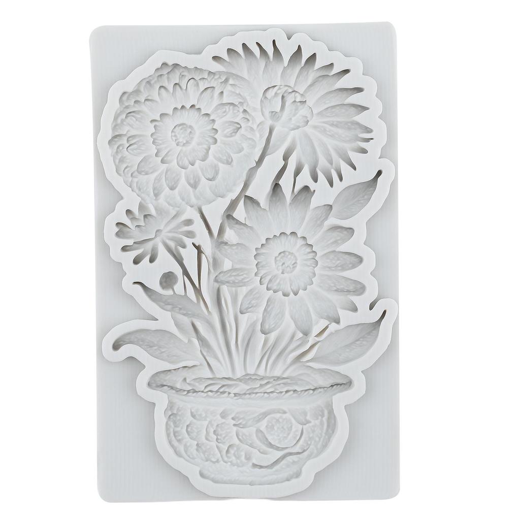 Chrysanthemum Flower Silicone Molds Flower Pot Fondant Mold Cake Decorating Tools Cupcake Topper Candy Chocolate Gumpaste Mold