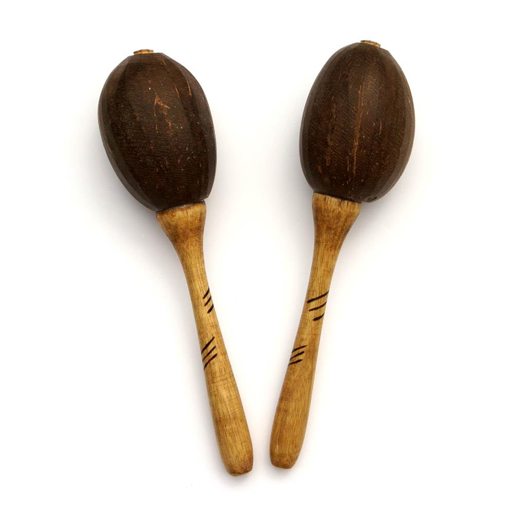 AFRIKICO Coconut Maracas, 2-Piece Set, Made In Ghana