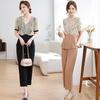 Mode d'été 2026 de Maman: Chemise Élégante en Mousseline pour Femmes d'Âge Moyen et Âgées - Nouveau Style Chinois, Haut à Manches Courtes.