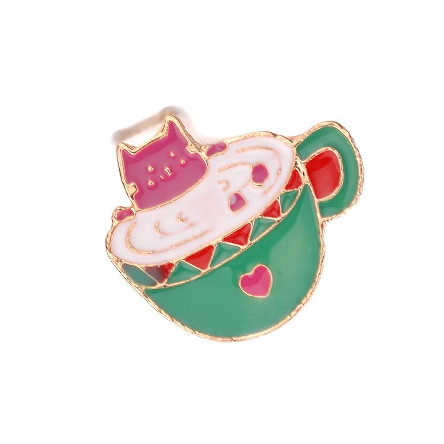 European and American New Arrival: Cute Cat Drip Glaze Lapel Pin Brooch