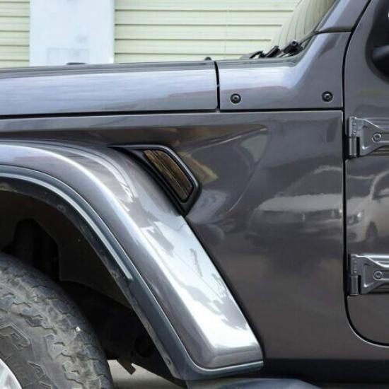 Car Front Fender Marker Side Turn Signal Lamp for Jeep Wrangler JL JT 2018+Black