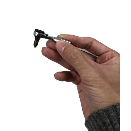 SIGNET Ultra Short Mini Ratchet Set, 52 Gears, 52mm Overall Length, Includes 8 Bits, Red, 22090