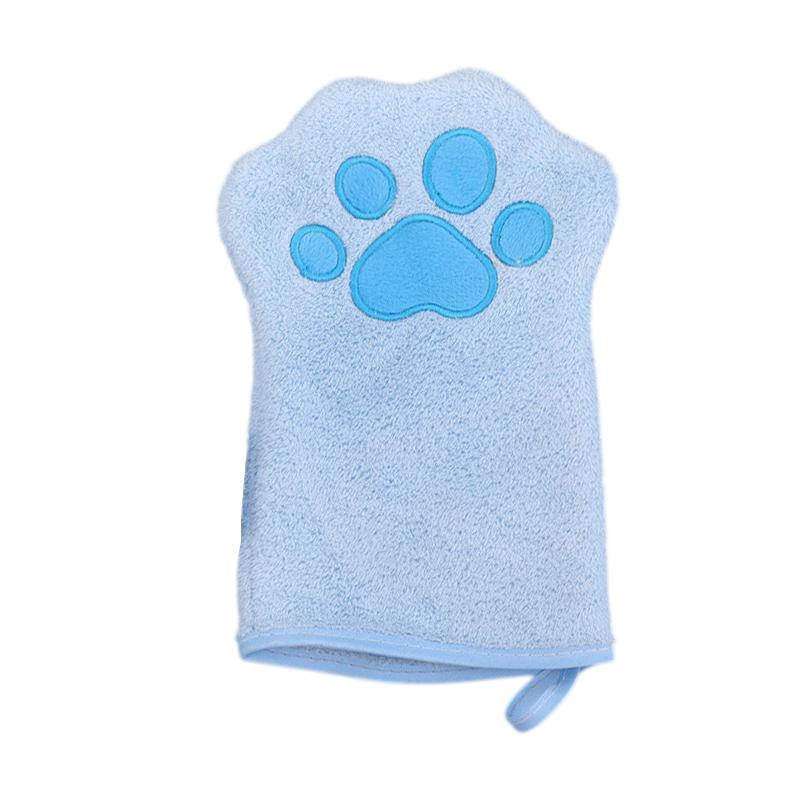 Paw Bathing Towel For Cats Puppy, Machine-Washable Reusable Pet Grooming Towel - Soft, Absorbent Quick-Dry Bath Mitt