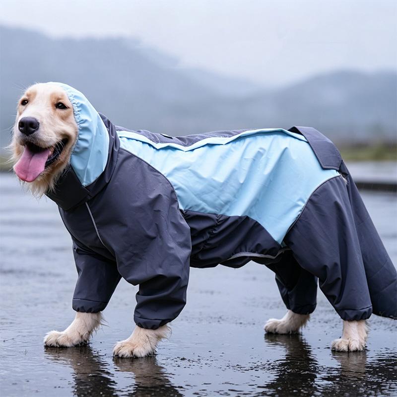 Dog Raincoat Full-Body Four-Legged Hooded Waterproof Rainwear for Golden Retrievers Labradors and Medium Large Dogs Raincoat