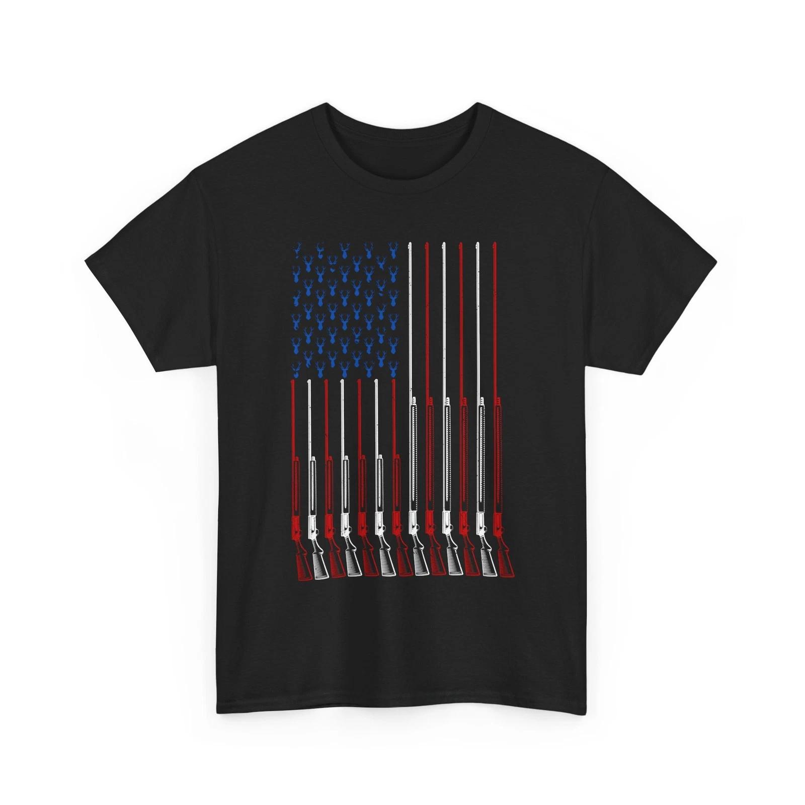 Hunting Guns American Flag Shirt, Deer Hunting Season Lovers Hunters Shirt XL