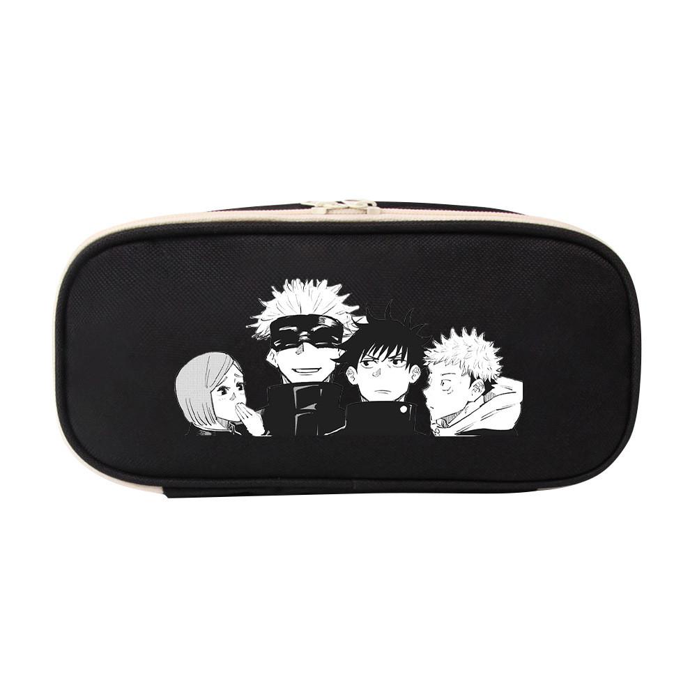 Jujutsu Kaisen Pen Bag Canvas Storage Pouch With Zipper For Students And Collectors