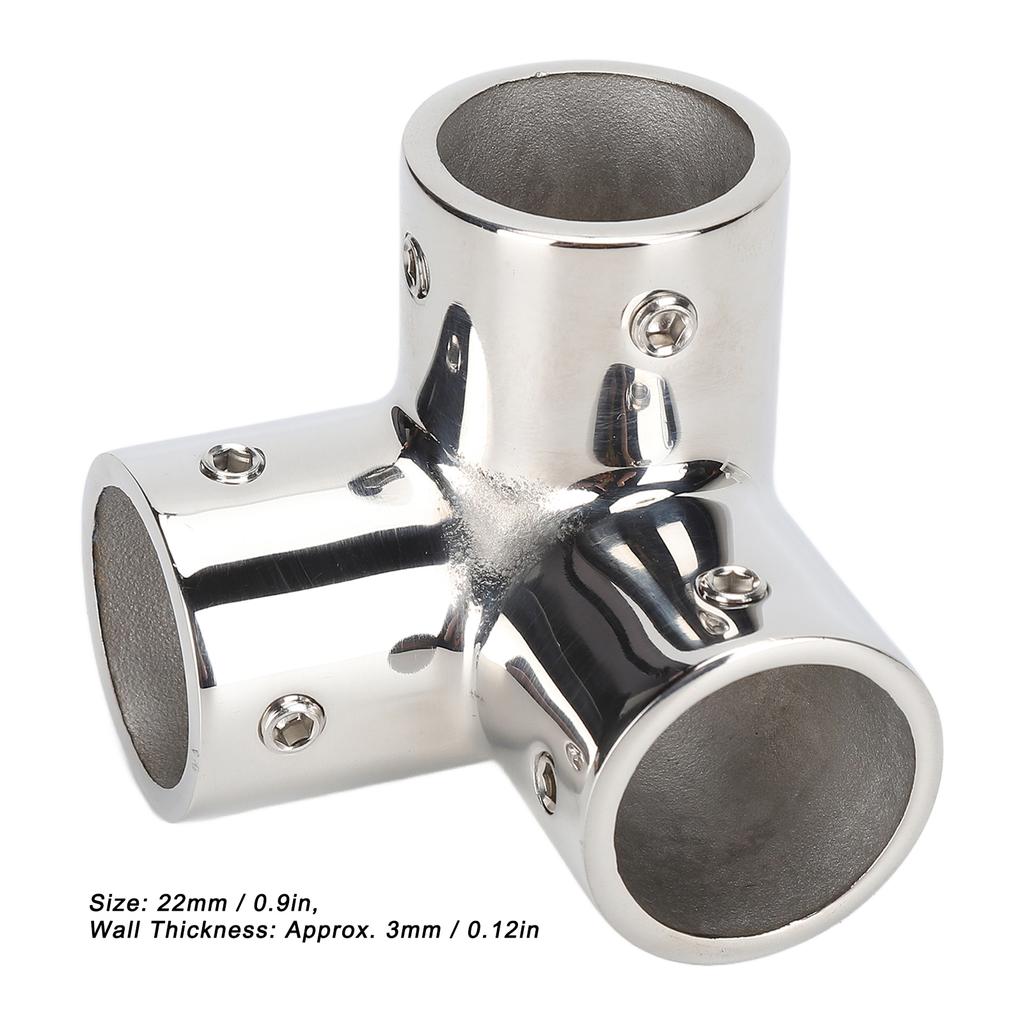 3 Way Corner Tee Joint 316 Stainless Steel Mirror Polished Yacht Hand Rail Elbow Pipe Fittings