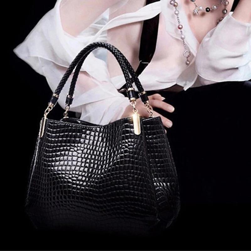 Ženy Crocodile Pu Leather Messenger Tašky Veľkokapacitné Dámske Tašky Kabelky Dámske Neformálne Totes Taška Dámska taška cez rameno
