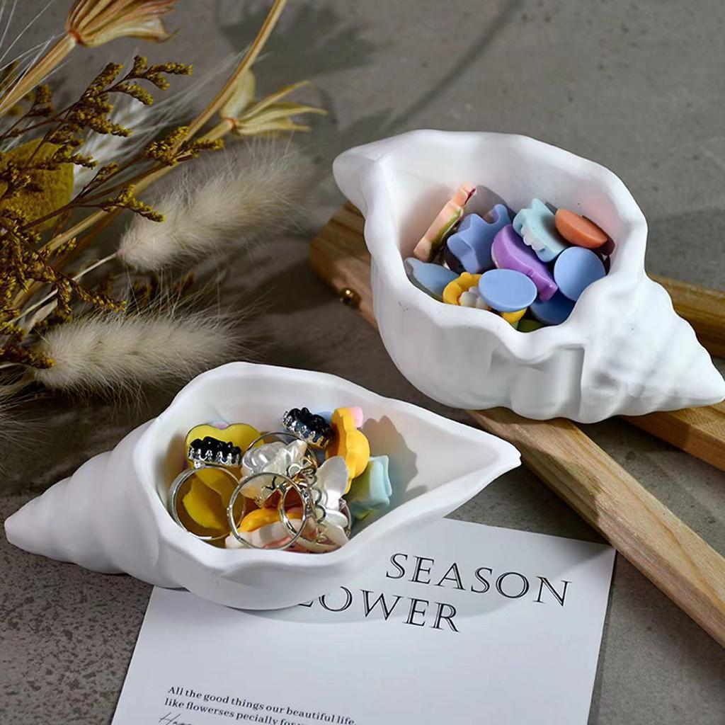 DIY Creative Ocean-Style Plaster Conch Shell Aromatherapy Candle Holder