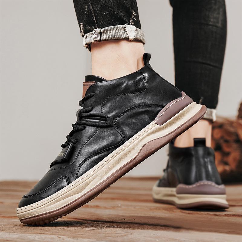 Men's High-Top Waterproof Non-Slip Skate Sneakers - Trendy Autumn Casual Shoes for Teens and Students