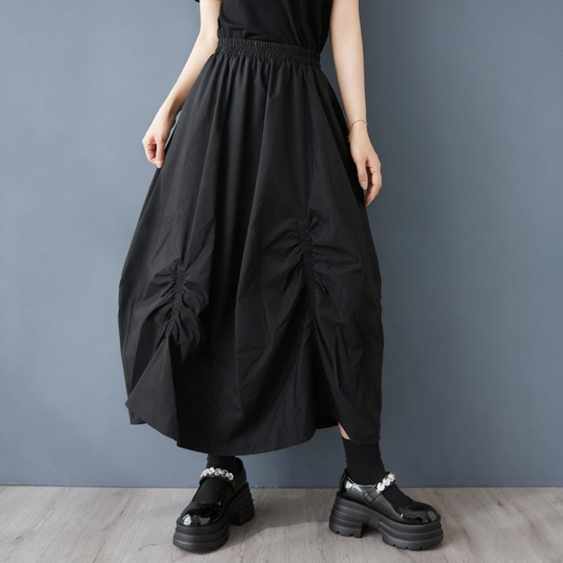 Plus Size High Waist Black Vintage Summer Casual Loose Long for Woman Skirts Womens Skirt