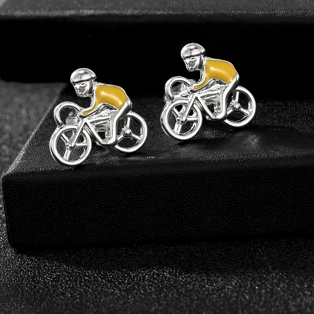 Gemelos para Hombre con Forma de Bicicleta Botón de Manga de Montar en Bici Para Camisa Traje Esmoquin Decoración de Blusa