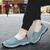 Summer Men Sneakers Braid Beach Shoes Casual Weave Blue Grey Breathable Slip on Flats Tennis Sneakers