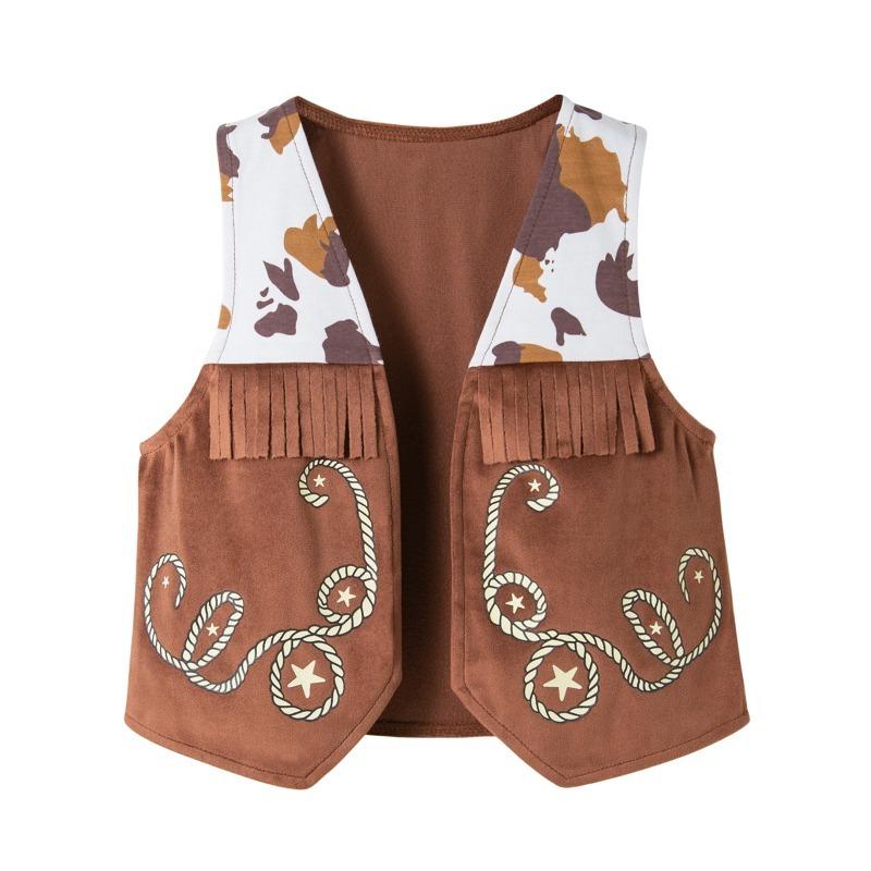 Kids Costume Set for Boys - Western Sheriff Outfit with Vest & Hat for Halloween Party & Dress Up