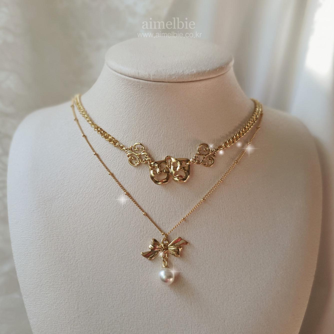 

Багатошарове кольє Театральна маска - Вишукана версія (Золото) золотий