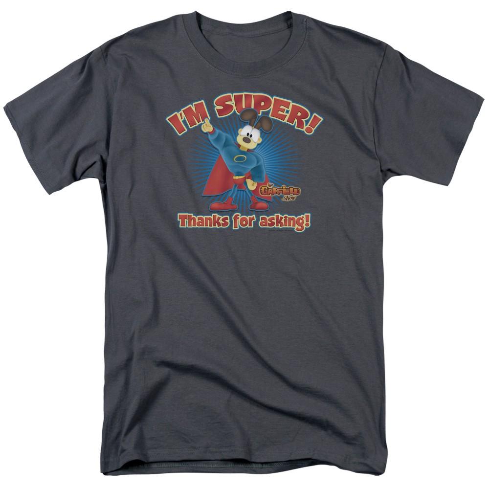Garfield - Super - Adult Unisex Short Sleeve T-Shirt - Gray S