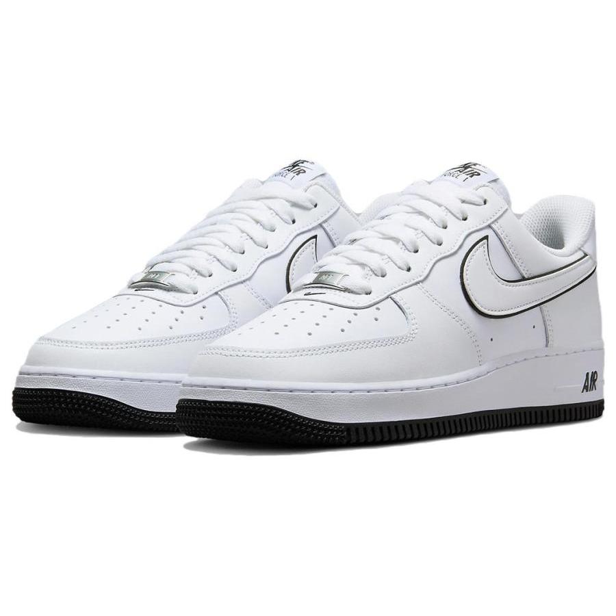 Nike Air Force 1 '07 Low White Black Outline Swoosh Sneakers DV0788-103