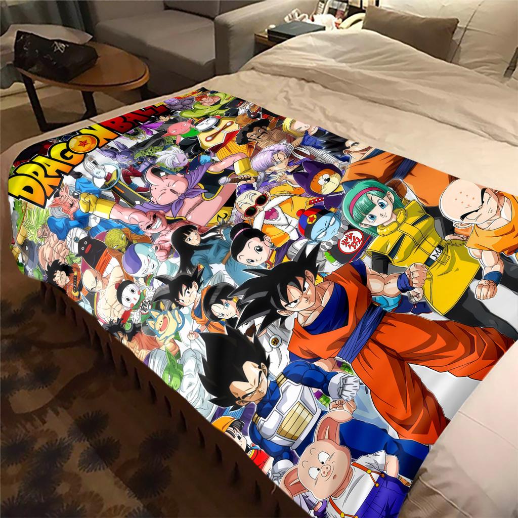 1 Stück Dragon Ball Super Aufdruck Flanelldecke, Hohe Qualität für alle Jahreszeiten, Heimdekoration, Wärme und Komfort, Perfekt für Weihnachtsgeschenke