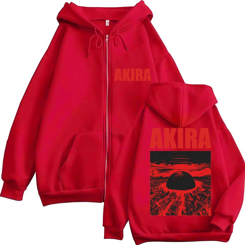 Japan Anime Akira Zip Up Hoodie Science Fiction 90s Movie Shotaro Kaneda Trend Zip Up Sweatshirt Men Women Jackets