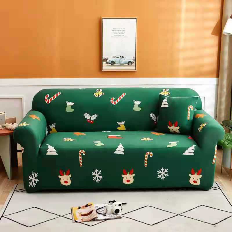 1pc Sofa Slipcover, Non-slip Christmas Santa Claus Sofa Cover, Couch Cover Furniture Protector For Bedroom Office Living Room