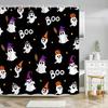 Halloween Pumpkin Bathroom Curtains Cartoon Cute Funny Magic Hat Ghost Broom Bathroom Curtains Party Decor Shower Curtain Fab