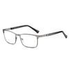 Men'S Business Pc Color-Changing Glasses Square Steel Leather Myopia Glasses Anti-Blue Light Full Frame Glasses Frame Light-Changing Glasses